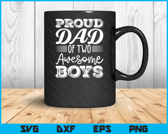 Dad Of 2 Boys Father's Day SVG PNG Digital Cutting Files