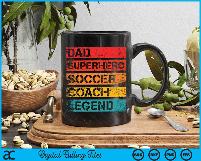 Dad Superhero Soccer Coach Legend Retro Design SVG PNG Digital Cutting Files Dad Superhero Soccer Coach Legend Retro Design SVG PNG Digital Cutting Files