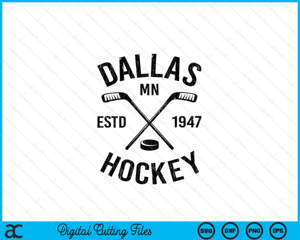 Dallas Minnesota Ice Hockey Sticks Vintage Gift SVG PNG Digital Cutting Files