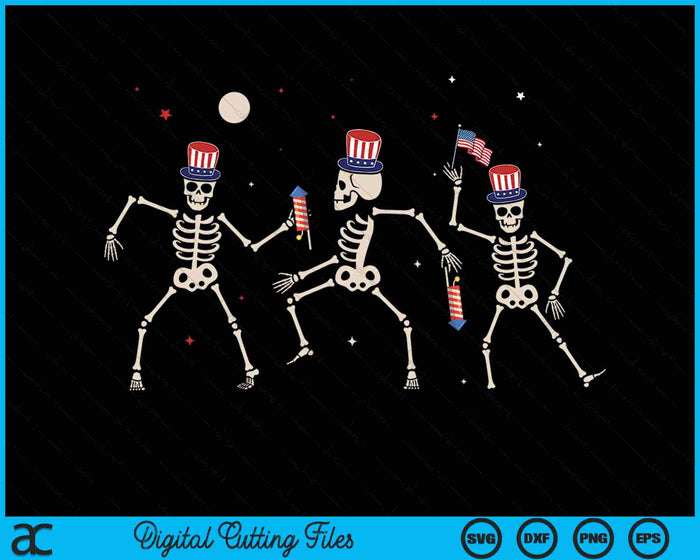 Dancing Skeleton 4th of July American Flag Skellies SVG PNG Digital Cutting Files Dancing Skeleton 4th of July American Flag Skellies SVG PNG Digital Cutting Files