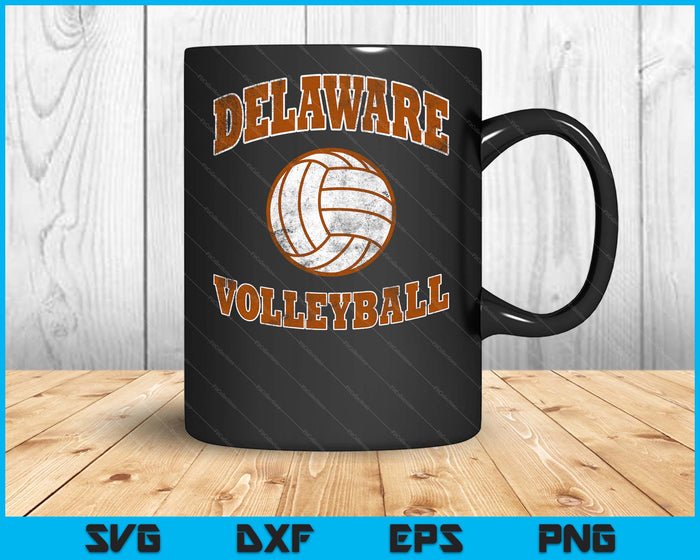Delaware Volleyball Vintage Distressed SVG PNG Digital Cutting Files Delaware Volleyball Vintage Distressed SVG PNG Digital Cutting Files