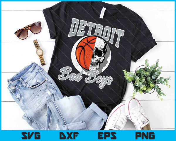 Detroit Bad Boys Basketball Skull USA SVG PNG Cutting Printable Files