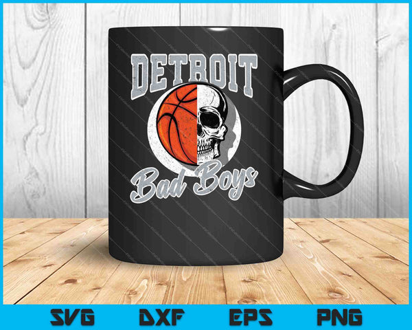 Detroit Bad Boys basketbal schedel USA SVG PNG snijden afdrukbare bestanden