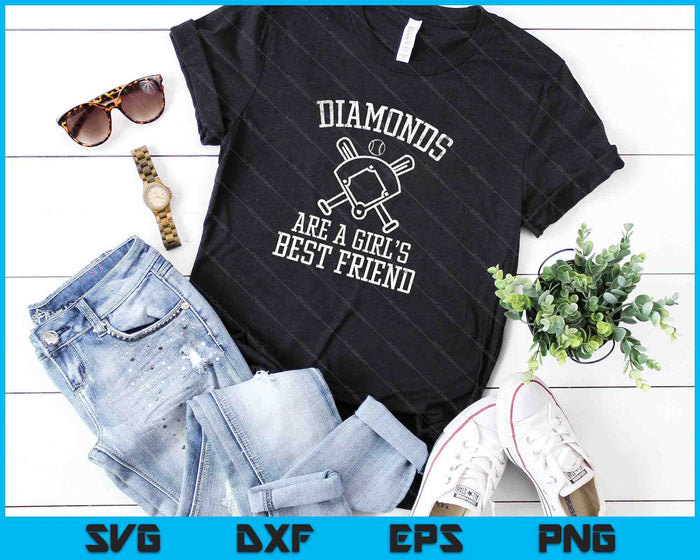 Diamonds are A Girls Best Friend Baseball SVG PNG Digital Cutting Files