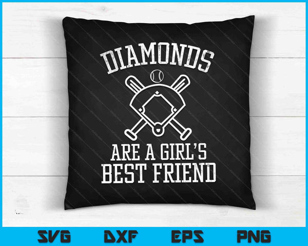 Diamonds are A Girls Best Friend Baseball SVG PNG Digital Cutting Files