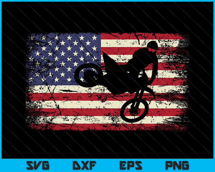 Crossmotor Amerikaanse vlag motorcross Enduro SVG PNG snijden afdrukbare bestanden Crossmotor Amerikaanse vlag motorcross Enduro SVG PNG snijden afdrukbare bestanden