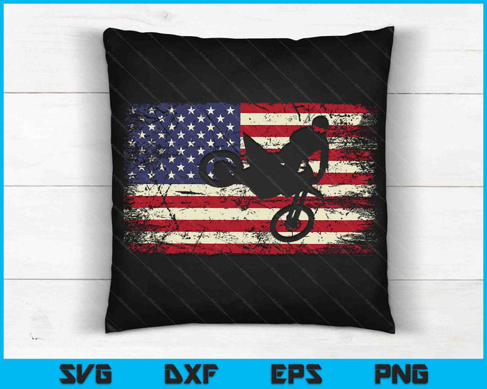 Crossmotor Amerikaanse vlag motorcross Enduro SVG PNG snijden afdrukbare bestanden Crossmotor Amerikaanse vlag motorcross Enduro SVG PNG snijden afdrukbare bestanden
