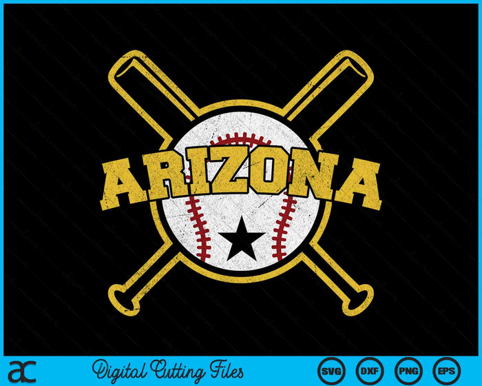 Distressed Retro Arizona Baseball SVG PNG Cutting Printable Files Distressed Retro Arizona Baseball SVG PNG Cutting Printable Files