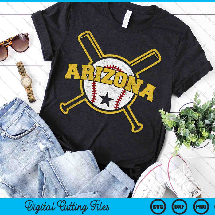 Distressed Retro Arizona Baseball SVG PNG Cutting Printable Files Distressed Retro Arizona Baseball SVG PNG Cutting Printable Files