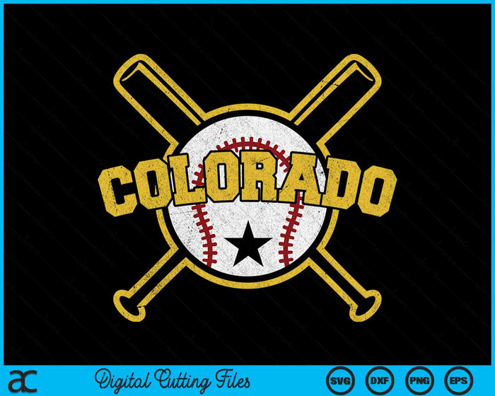 Distressed Retro Colorado Baseball SVG PNG Cutting Printable Files Distressed Retro Colorado Baseball SVG PNG Cutting Printable Files