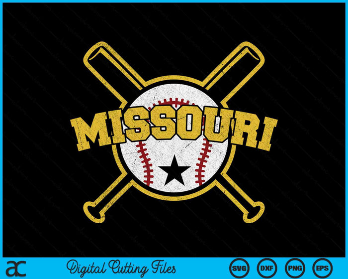Distressed Retro Missouri Baseball SVG PNG Cutting Printable Files Distressed Retro Missouri Baseball SVG PNG Cutting Printable Files