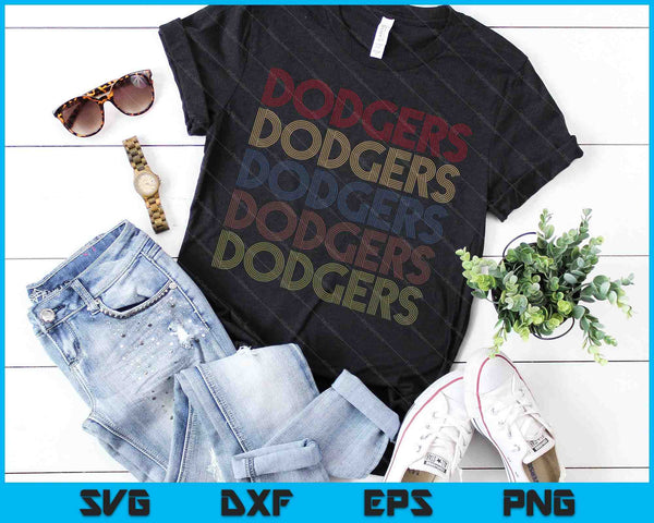 Dodgers Name Retro Vintage Apparel Gift Dodgers Lover SVG PNG Digital Cutting Files