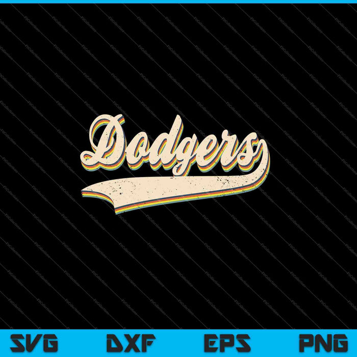 Dodgers Name Retro Vintage SVG PNG Cutting Printable Files Dodgers Name Retro Vintage SVG PNG Cutting Printable Files