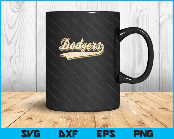 Dodgers Name Retro Vintage SVG PNG Cutting Printable Files