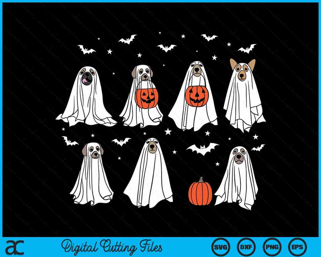 Dog Ghost Cute Dog Dressed As Ghost Funny Halloween Dog SVG PNG Files ...