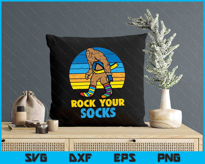 Down Syndrome Bigfoot Rock Your Socks Awareness Sasquatch SVG PNG Digital Printable Files Down Syndrome Bigfoot Rock Your Socks Awareness Sasquatch SVG PNG Digital Printable Files