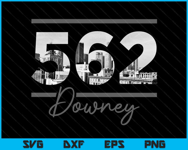 Downey 562 Code Skyline North California Vintage SVG PNG Cutting Printable Files