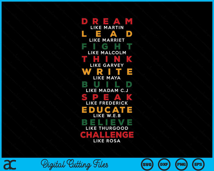 Dream Like Martin Black History Month African American SVG PNG Digital Cutting Files Dream Like Martin Black History Month African American SVG PNG Digital Cutting Files
