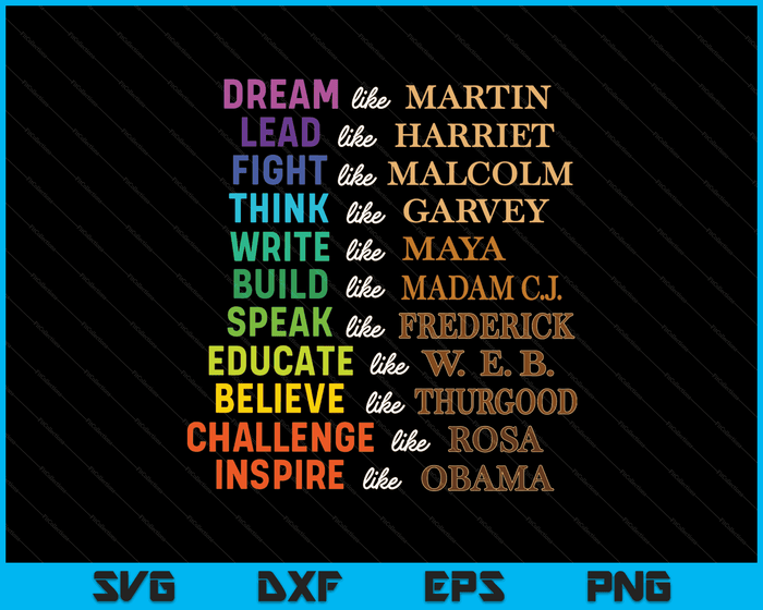 Dream Like Martin Lead Like Harriet the Juneteenth 1865 SVG PNG Digital Cutting Files Dream Like Martin Lead Like Harriet the Juneteenth 1865 SVG PNG Digital Cutting Files