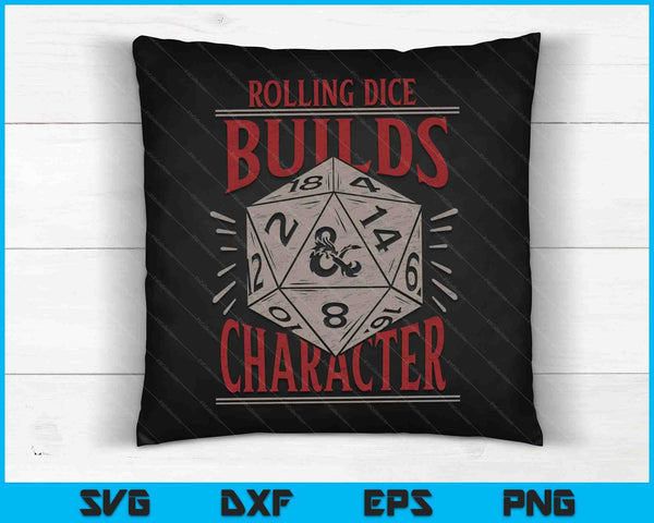 Dungeons & Dragons Rolling Dice Builds Character SVG PNG Digital Cutting Files