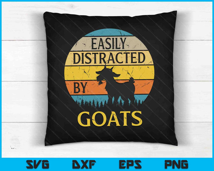 Fácilmente distraído por las cabras Retro Vintage Goat Lover SVG PNG Archivos de corte digitales Fácilmente distraído por las cabras Retro Vintage Goat Lover SVG PNG Archivos de corte digitales