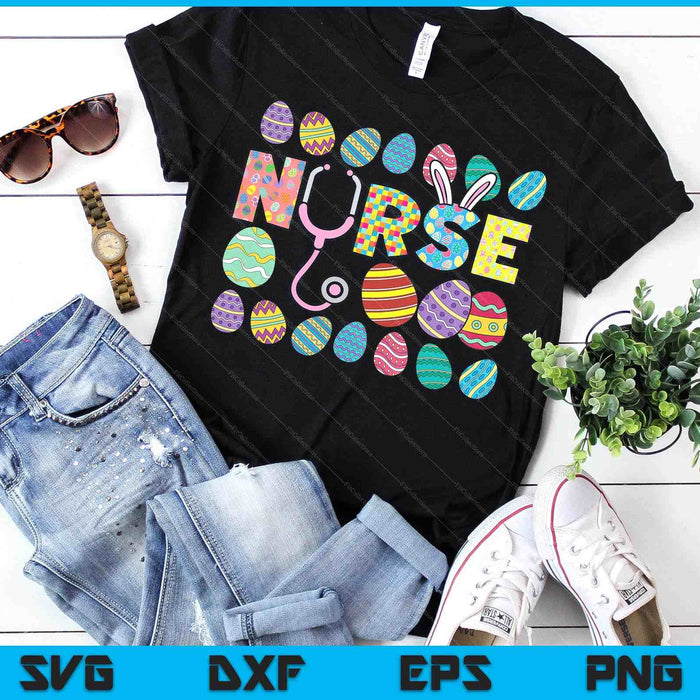 Easter Eggs Nurse Stethoscope Scrub Top Spring Squad SVG PNG Digital Printable Files Easter Eggs Nurse Stethoscope Scrub Top Spring Squad SVG PNG Digital Printable Files