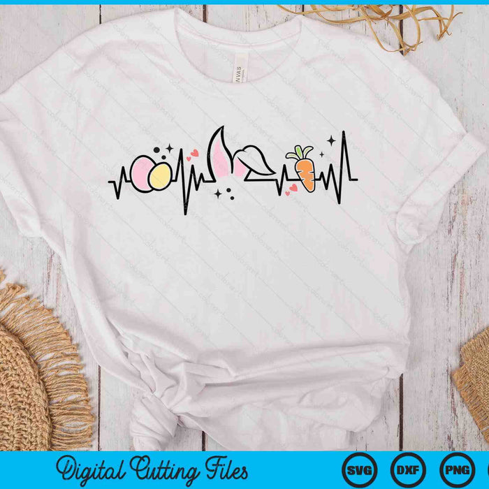 Easter Heartbeat Easter Bunny Ears SVG PNG Digital Printable Files Easter Heartbeat Easter Bunny Ears SVG PNG Digital Printable Files