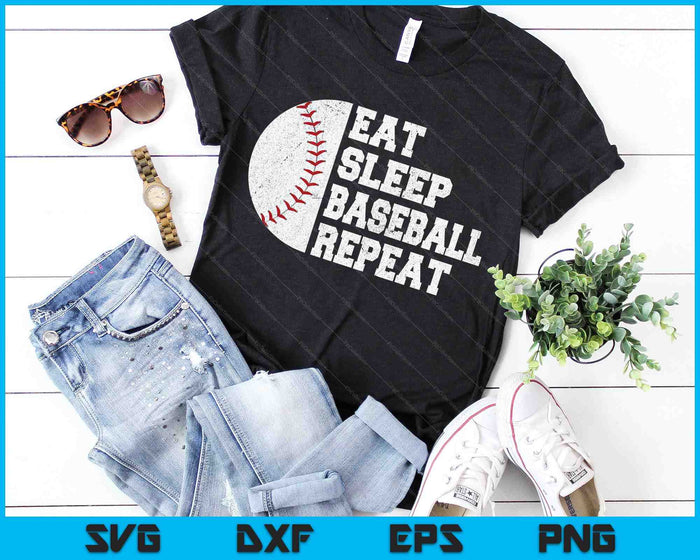 Eat Sleep Baseball Repeat SVG PNG Digital Cutting Files Eat Sleep Baseball Repeat SVG PNG Digital Cutting Files