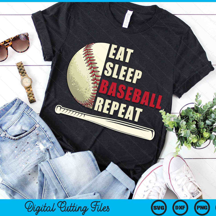 Eat Sleep Baseball Repeat Baseball Player SVG PNG Digital Cutting Files Eat Sleep Baseball Repeat Baseball Player SVG PNG Digital Cutting Files