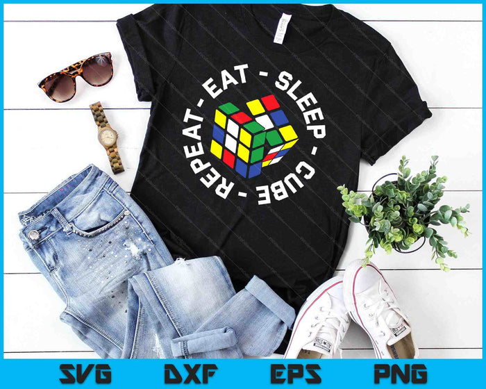 Eat Sleep Cube Repeat Funny Cubes Puzzle Speed Cuber SVG PNG Digital Cutting Files Eat Sleep Cube Repeat Funny Cubes Puzzle Speed Cuber SVG PNG Digital Cutting Files