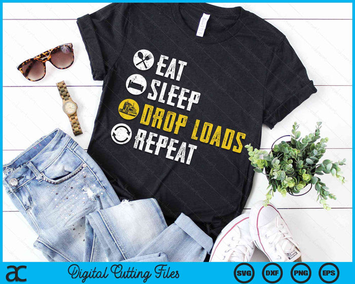 Eet slaapdruppel ladingen herhaal grappige vrachtwagenchauffeur grap zeggen Trucker Gift SVG PNG digitale afdrukbare bestanden Eet slaapdruppel ladingen herhaal grappige vrachtwagenchauffeur grap zeggen Trucker Gift SVG PNG digitale afdrukbare bestanden