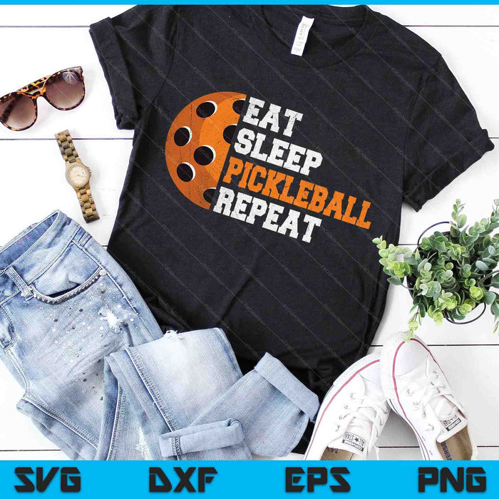 Eet slaap Pickleball Herhaal SVG PNG digitale snijbestanden Eet slaap Pickleball Herhaal SVG PNG digitale snijbestanden