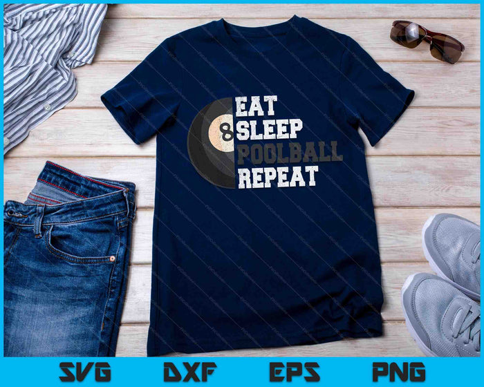 Eet slaap poolbal Herhaal SVG PNG digitale snijbestanden Eet slaap poolbal Herhaal SVG PNG digitale snijbestanden