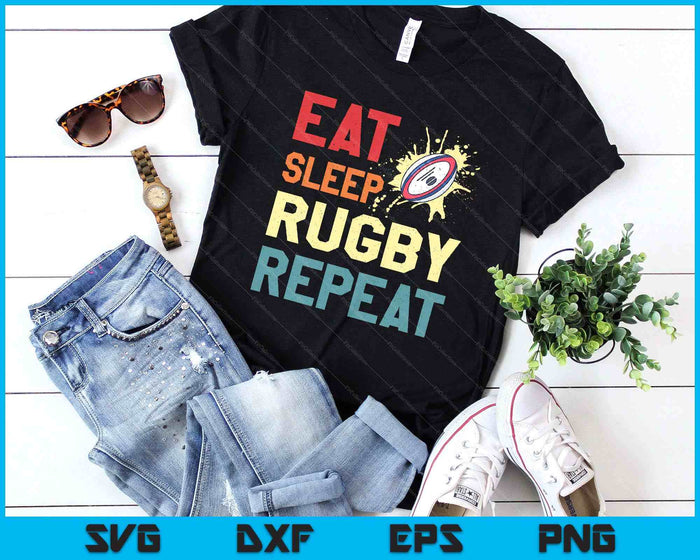 Eat Sleep Rugby Repeat Gifts For Sports Player SVG PNG Digital Printable Files Eat Sleep Rugby Repeat Gifts For Sports Player SVG PNG Digital Printable Files