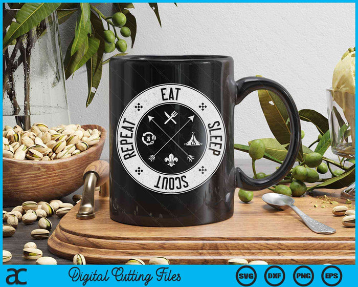 Eat Sleep Scout Repeat - Funny Outdoor Camping Nature Gift SVG PNG Digital Cutting File Eat Sleep Scout Repeat - Funny Outdoor Camping Nature Gift SVG PNG Digital Cutting File