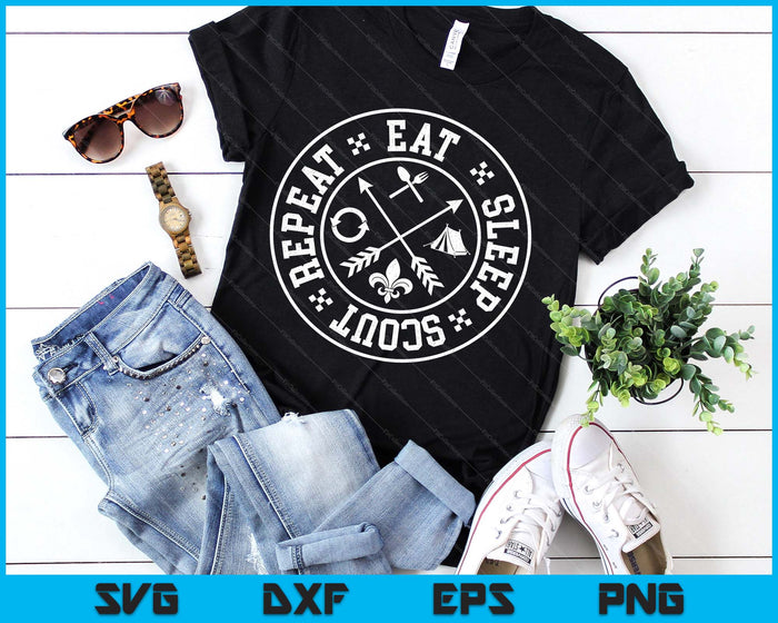 Eat Sleep Scout Repeat Funny Outdoor Camping Nature SVG PNG Digital Printable Files Eat Sleep Scout Repeat Funny Outdoor Camping Nature SVG PNG Digital Printable Files