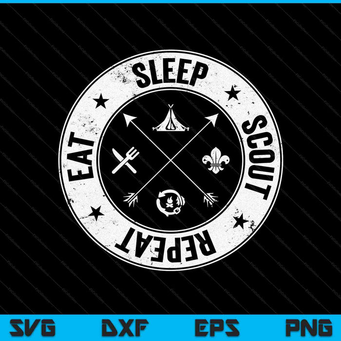 Eet Sleep Scout Herhaal Scouting Lover Survival SVG PNG Snijden afdrukbare bestanden Eet Sleep Scout Herhaal Scouting Lover Survival SVG PNG Snijden afdrukbare bestanden