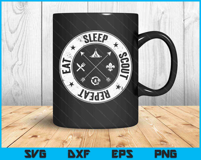 Eet Sleep Scout Herhaal Scouting Lover Survival SVG PNG Snijden afdrukbare bestanden Eet Sleep Scout Herhaal Scouting Lover Survival SVG PNG Snijden afdrukbare bestanden