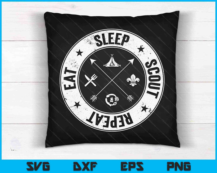 Eet Sleep Scout Herhaal Scouting Lover Survival SVG PNG Snijden afdrukbare bestanden Eet Sleep Scout Herhaal Scouting Lover Survival SVG PNG Snijden afdrukbare bestanden