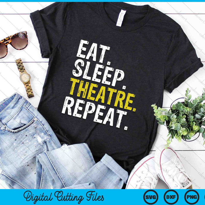 Eet slaaptheater herhaal acteur SVG PNG digitale snijbestanden Eet slaaptheater herhaal acteur SVG PNG digitale snijbestanden