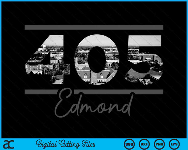 Edmond 405 Area Code Skyline Oklahoma Vintage SVG PNG Digital Cutting Files