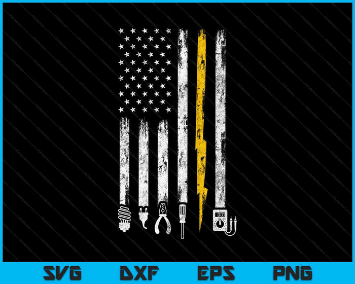 Electrician Tools USA Flag SVG PNG Cutting Printable Files Electrician Tools USA Flag SVG PNG Cutting Printable Files