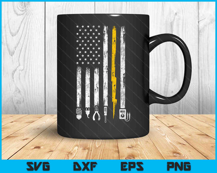 Electrician Tools USA Flag SVG PNG Cutting Printable Files Electrician Tools USA Flag SVG PNG Cutting Printable Files