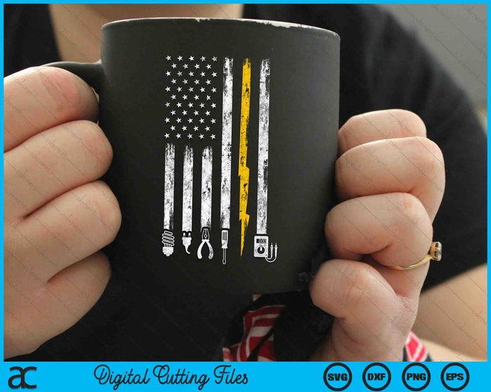 Electrician Tools USA Flag SVG PNG Digital Cutting Files Electrician Tools USA Flag SVG PNG Digital Cutting Files
