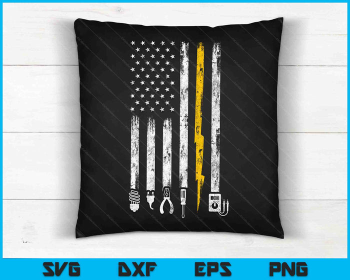 Electrician Tools USA Flag SVG PNG Cutting Printable Files Electrician Tools USA Flag SVG PNG Cutting Printable Files