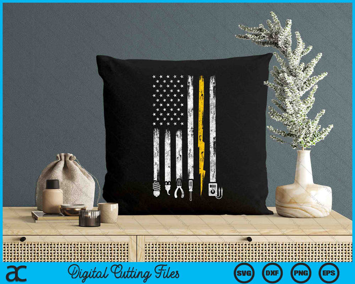 Electrician Tools USA Flag SVG PNG Digital Cutting Files Electrician Tools USA Flag SVG PNG Digital Cutting Files