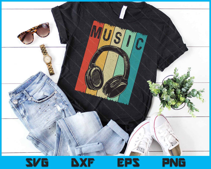 Electronic Music Lover DJ Gift Vintage Retro Headphones SVG PNG Cutting Printable Files Electronic Music Lover DJ Gift Vintage Retro Headphones SVG PNG Cutting Printable Files