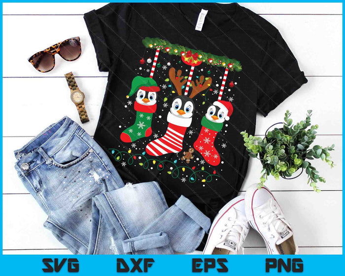 Emperor Penguin In Christmas Socks Lights Penguin Xmas SVG PNG Digital Printable Files Emperor Penguin In Christmas Socks Lights Penguin Xmas SVG PNG Digital Printable Files