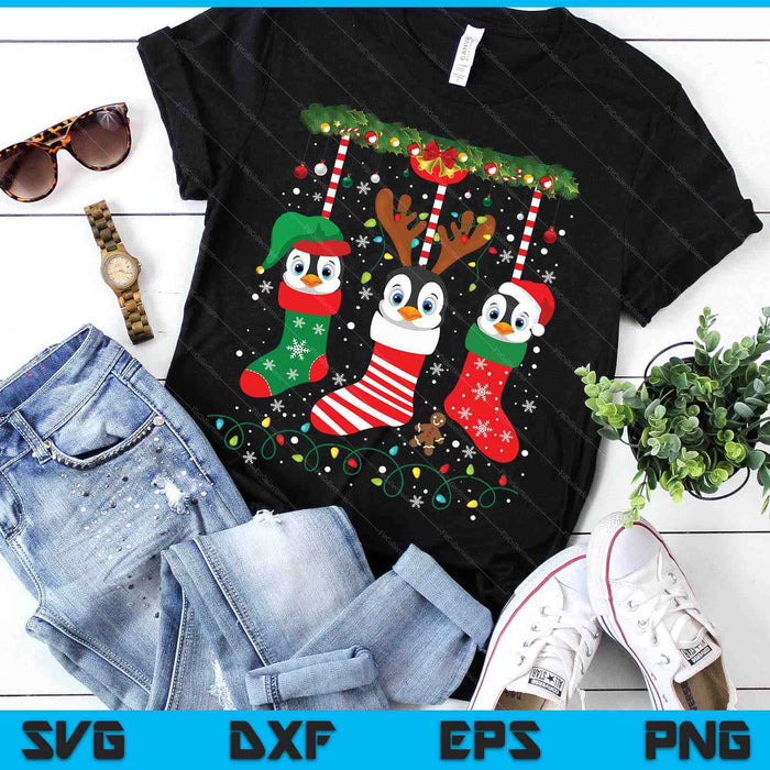 Emperor Penguin In Christmas Socks Lights Penguin Xmas SVG PNG Digital Printable Files Emperor Penguin In Christmas Socks Lights Penguin Xmas SVG PNG Digital Printable Files