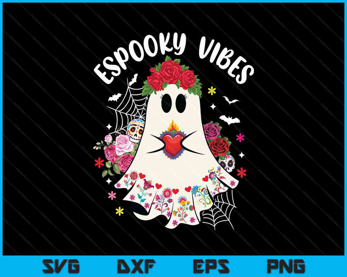Espooky Vibes Concha Day Of The Dead Mexican Halloween Ghost SVG PNG Digital Printable Files Espooky Vibes Concha Day Of The Dead Mexican Halloween Ghost SVG PNG Digital Printable Files